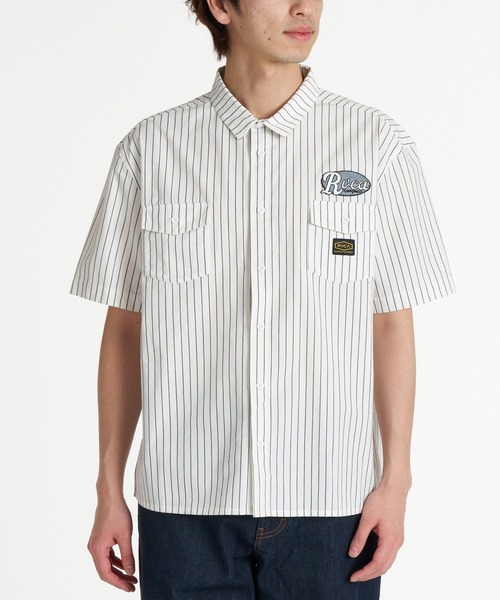 RVCA(ルーカ)の「RVCA メンズ TOKYO DAYSHIFT SHIRT 半袖シャツ 【2026年春夏モデル】(シャツ/ブラウス・メンズ・ブラック/ホワイト・MEDIUM/LARGE/SMALL)」の1枚目の写真