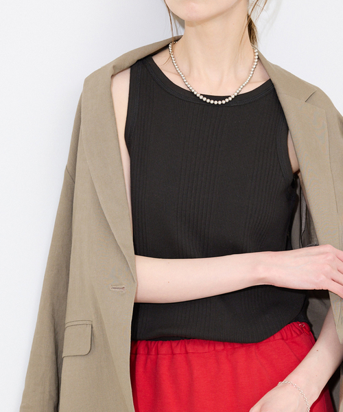 SLOBE IENA（スローブイエナ）の「アメスリタンクトップ（タンクトップ・レディース・パープル/ブラウン/ホワイト/ブラック・FREE）」の7枚目の写真