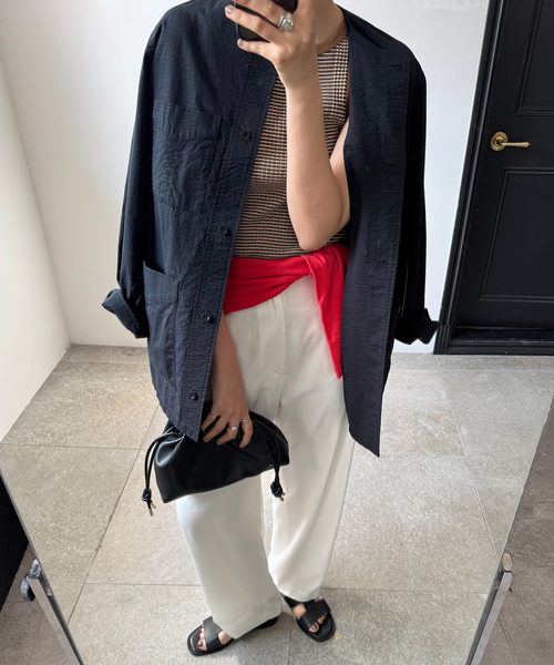 SLOBE IENA（スローブイエナ）の「アメスリタンクトップ（タンクトップ・レディース・パープル/ブラウン/ホワイト/ブラック・FREE）」の14枚目の写真