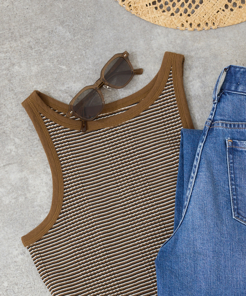 SLOBE IENA（スローブイエナ）の「アメスリタンクトップ（タンクトップ・レディース・パープル/ブラウン/ホワイト/ブラック・FREE）」の16枚目の写真