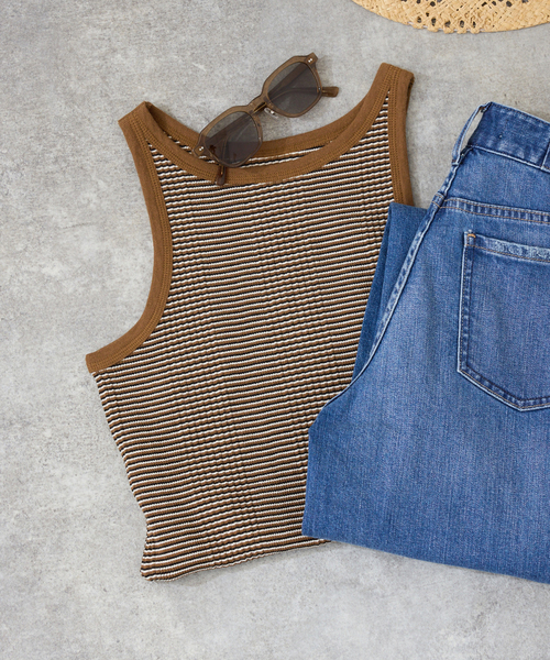 SLOBE IENA（スローブイエナ）の「アメスリタンクトップ（タンクトップ・レディース・パープル/ブラウン/ホワイト/ブラック・FREE）」の17枚目の写真