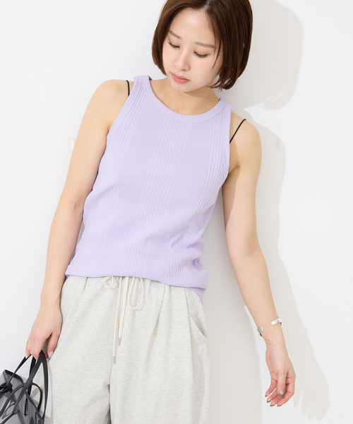 SLOBE IENA（スローブイエナ）の「アメスリタンクトップ（タンクトップ・レディース・パープル/ブラウン/ホワイト/ブラック・FREE）」の21枚目の写真