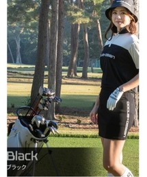 A AMEL（エイメル）の「DOCUS（ドゥーカス）レディース サイドロゴ ストレッチ スカート ｜ ゴルフウェア 台形ミニ（ゴルフグッズ）」