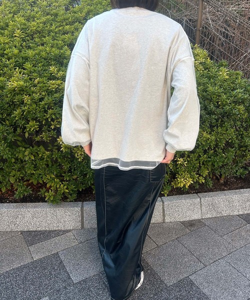 UNDERWRAPS(アンダーラップス)の「シアーレイヤードロンT(Tシャツ/カットソー・レディース・ヘザーグレー/ホワイト/ブラック・L/M)」の10枚目の写真