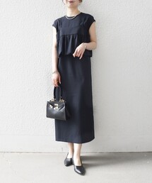 SHIPS any:〈洗濯機可能〉リネン ライク Iライン ワンピース × ビスチェ セット