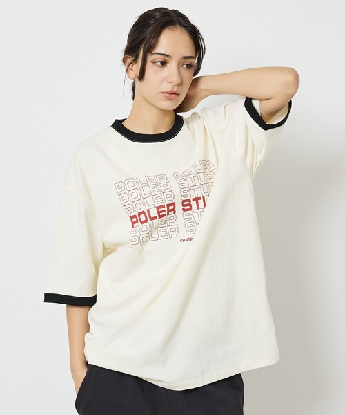 POLeR（ポーラー）の「【POLeR/ポーラー】リンガーTシャツ / 61MCV0057 / ユニセックス（Tシャツ/カットソー・メンズ・ホワイト系その他/ホワイト系その他2・L/M）」の4枚目の写真