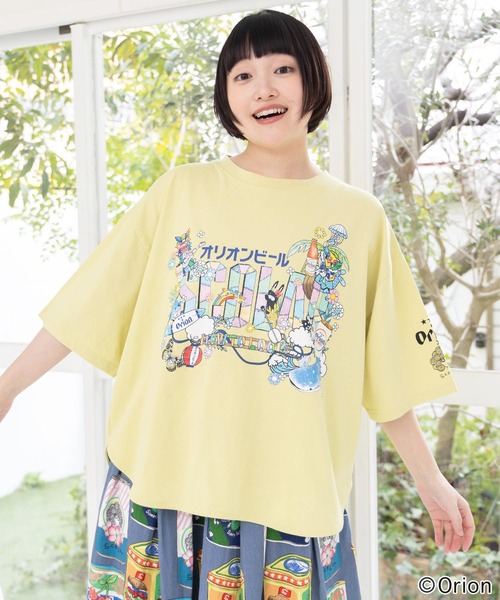 ScoLar(スカラー)の「161677:orion×ScoLar トロピカルアイランドTシャツ(Tシャツ/カットソー・レディース・イエロー/チャコールグレー/オフホワイト・L/M)」の1枚目の写真