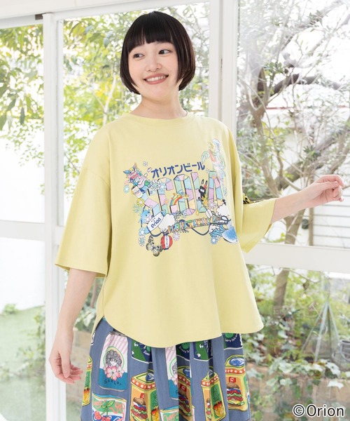 ScoLar(スカラー)の「161677:orion×ScoLar トロピカルアイランドTシャツ(Tシャツ/カットソー・レディース・イエロー/チャコールグレー/オフホワイト・L/M)」の6枚目の写真