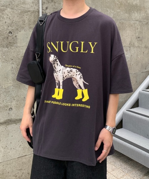 link lot（リンクロット）の「【男女兼用】ビッグシルエットワンちゃんカラーロゴプリントT（Tシャツ/カットソー・レディース・オートミール/チャコール/ホワイト/ブラウン・F）」の3枚目の写真