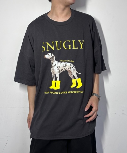 link lot（リンクロット）の「【男女兼用】ビッグシルエットワンちゃんカラーロゴプリントT（Tシャツ/カットソー・レディース・オートミール/チャコール/ホワイト/ブラウン・F）」の13枚目の写真