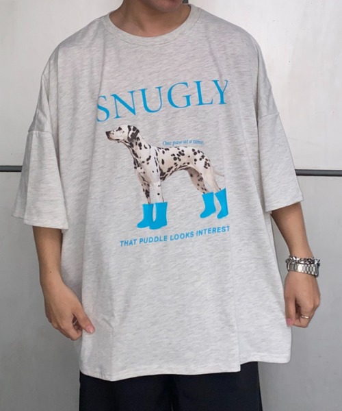 link lot（リンクロット）の「【男女兼用】ビッグシルエットワンちゃんカラーロゴプリントT（Tシャツ/カットソー・レディース・オートミール/チャコール/ホワイト/ブラウン・F）」の10枚目の写真