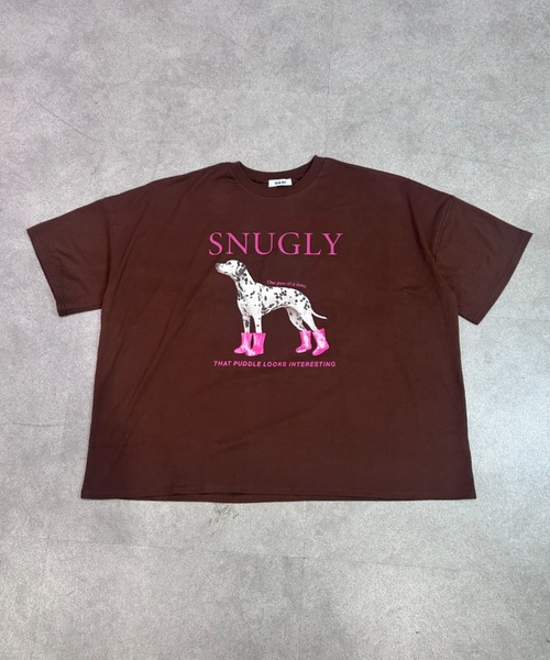 link lot（リンクロット）の「【男女兼用】ビッグシルエットワンちゃんカラーロゴプリントT（Tシャツ/カットソー・レディース・オートミール/チャコール/ホワイト/ブラウン・F）」の14枚目の写真