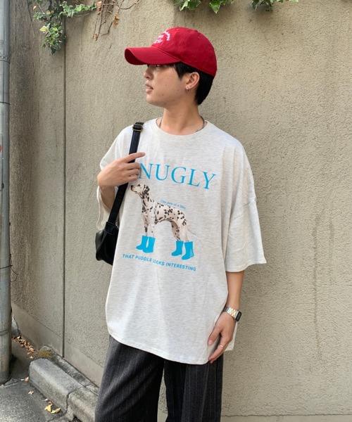 link lot（リンクロット）の「【男女兼用】ビッグシルエットワンちゃんカラーロゴプリントT（Tシャツ/カットソー・レディース・オートミール/チャコール/ホワイト/ブラウン・F）」の20枚目の写真