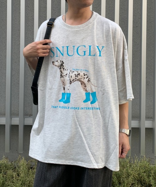 link lot（リンクロット）の「【男女兼用】ビッグシルエットワンちゃんカラーロゴプリントT（Tシャツ/カットソー・レディース・オートミール/チャコール/ホワイト/ブラウン・F）」の19枚目の写真