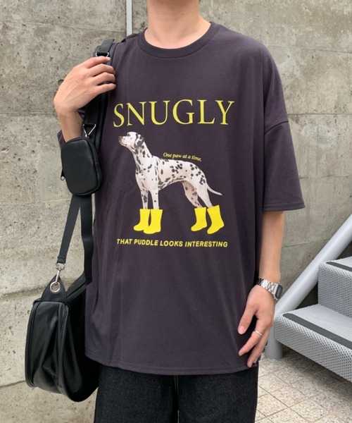 link lot（リンクロット）の「【男女兼用】ビッグシルエットワンちゃんカラーロゴプリントT（Tシャツ/カットソー・レディース・オートミール/チャコール/ホワイト/ブラウン・F）」の22枚目の写真