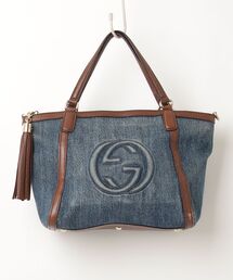 GUCCI（グッチ）の「インターロッキングG デニム ハンドバッグ（ハンドバッグ）」