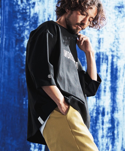 ANGENEHM（アンゲネーム）の「mlt5641- Interlock Fabric 3-4 Sleeve T-shirt 7分袖カットソー(AG06-009scg)（Tシャツ/カットソー・メンズ・ブラック/チャコール/グリーン/ホワイト・S/L/M）」の2枚目の写真