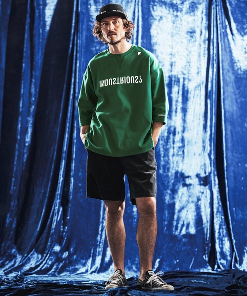 ANGENEHM（アンゲネーム）の「mlt5641- Interlock Fabric 3-4 Sleeve T-shirt 7分袖カットソー(AG06-009scg)（Tシャツ/カットソー・メンズ・ブラック/チャコール/グリーン/ホワイト・S/L/M）」の8枚目の写真