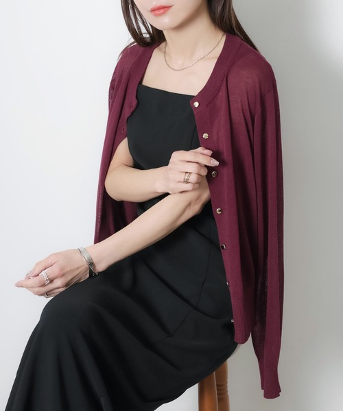 Riberry(リベリー)の「接触冷感UVカットシアーカーディガン(カーディガン/ボレロ・レディース・オフホワイト/ブラック/ワイン/イエロー・FREE)」の4枚目の写真
