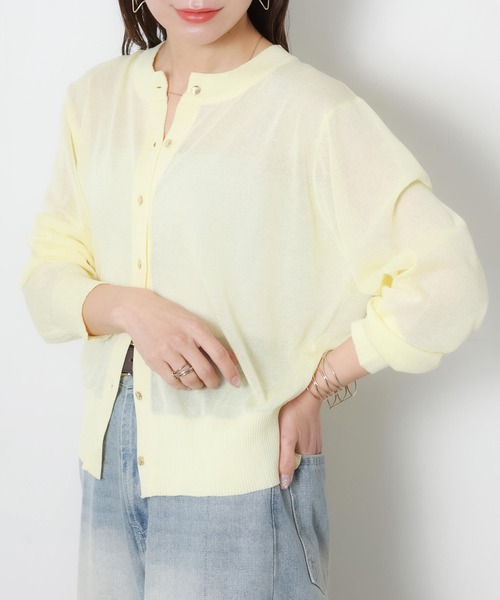 Riberry(リベリー)の「接触冷感UVカットシアーカーディガン(カーディガン/ボレロ・レディース・オフホワイト/ブラック/ワイン/イエロー・FREE)」の22枚目の写真