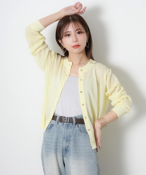 Riberry(リベリー)の「接触冷感UVカットシアーカーディガン(カーディガン/ボレロ・レディース・オフホワイト/ブラック/ワイン/イエロー・FREE)」の13枚目の写真