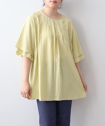 【LL~6L 大きいサイズ】【WEB/一部店舗限定】袖フレアブラウス