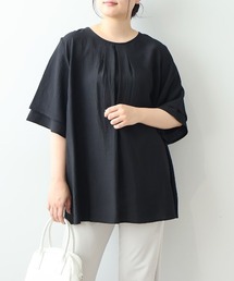 【LL~6L 大きいサイズ】【WEB/一部店舗限定】袖フレアブラウス