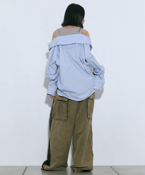 MIHARAYASUHIRO(ミハラヤスヒロ)の「【MIHARA YASUHIRO/ミハラヤスヒロ】COMBINED DENIM×CARGO PANTS(デニムパンツ・レディース・ブラック/ダークインディゴブルー・36/38)」の13枚目の写真