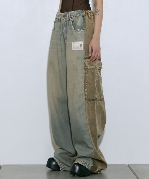 MIHARAYASUHIRO(ミハラヤスヒロ)の「【MIHARA YASUHIRO/ミハラヤスヒロ】COMBINED DENIM×CARGO PANTS(デニムパンツ・レディース・ブラック/ダークインディゴブルー・36/38)」の15枚目の写真