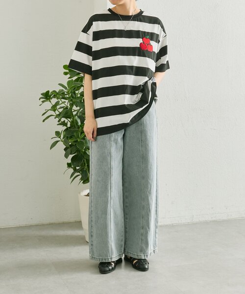 ear PAPILLONNER（イアパピヨネ）の「【HELLO KITTY（ハローキティ）×ear】コラボTシャツ《手洗い可》（Tシャツ/カットソー・レディース・ブラック/ブラック系その他・FREE）」の16枚目の写真