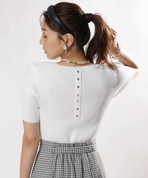 新品✨JUSGLITTY✨ノースリクルーニット✨これからの季節に便利な一枚 クルーリブニット（ニット/セーター）｜JUSGLITTY（ジャスグリッティー