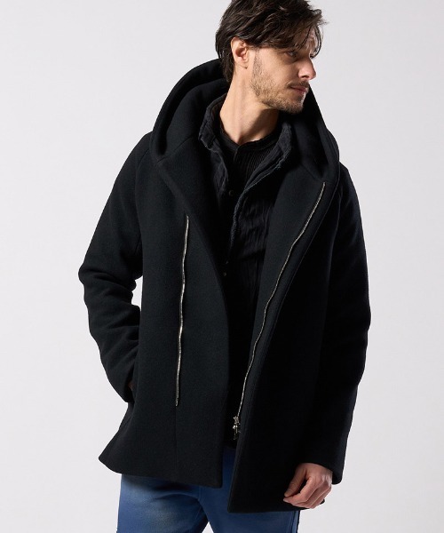 wjk（ダヴルジェイケイ）の「mj11523- zip witch coat フーデッドコート(1873 wo13j)（その他アウター・メンズ・ライトグレー/ネイビー/ブラック・S/M/L/XL）」の2枚目の写真