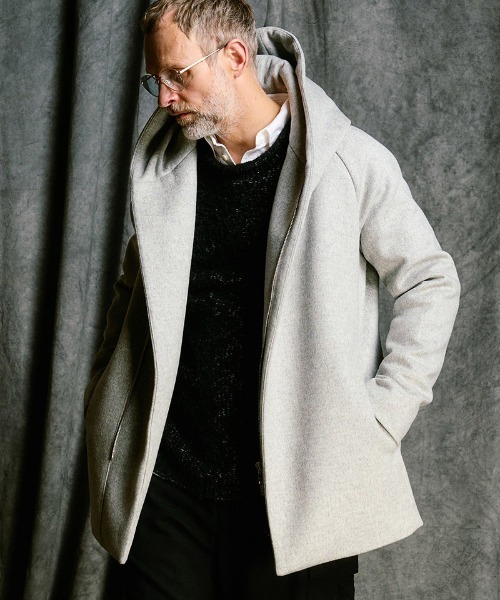 wjk（ダヴルジェイケイ）の「mj11523- zip witch coat フーデッドコート(1873 wo13j)（その他アウター・メンズ・ライトグレー/ネイビー/ブラック・S/M/L/XL）」の4枚目の写真