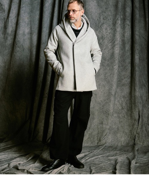 wjk（ダヴルジェイケイ）の「mj11523- zip witch coat フーデッドコート(1873 wo13j)（その他アウター・メンズ・ライトグレー/ネイビー/ブラック・S/M/L/XL）」の7枚目の写真