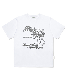 ムーブラウドプリントオーバーサイズ半袖Tシャツホワイト