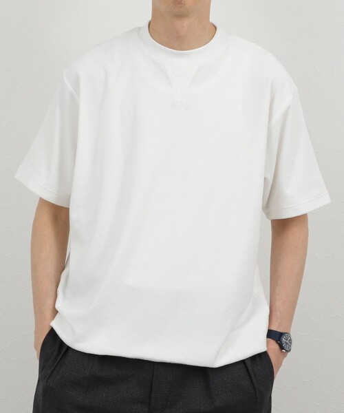 NOLLEY’S(ノーリーズ)の「《セットアップ対応》Vガゼット パイルTシャツ 26SS(Tシャツ/カットソー・メンズ・ホワイト/ブルー/グレー/ネイビー・S/M/L/XL)」の2枚目の写真