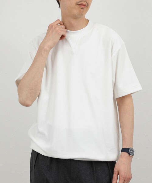 NOLLEY’S(ノーリーズ)の「《セットアップ対応》Vガゼット パイルTシャツ 26SS(Tシャツ/カットソー・メンズ・ホワイト/ブルー/グレー/ネイビー・S/M/L/XL)」の6枚目の写真