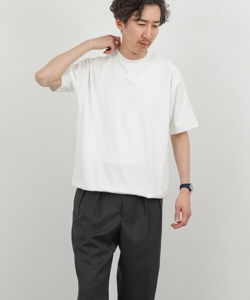 NOLLEY’S(ノーリーズ)の「《セットアップ対応》Vガゼット パイルTシャツ 26SS(Tシャツ/カットソー・メンズ・ホワイト/ブルー/グレー/ネイビー・S/M/L/XL)」の7枚目の写真
