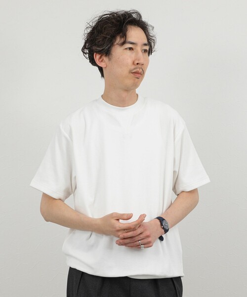 NOLLEY’S(ノーリーズ)の「《セットアップ対応》Vガゼット パイルTシャツ 26SS(Tシャツ/カットソー・メンズ・ホワイト/ブルー/グレー/ネイビー・S/M/L/XL)」の8枚目の写真