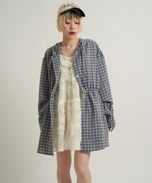 w closet | 【3色展開/ウエストゴム】ドロストフードシャツ(シャツ/ブラウス)