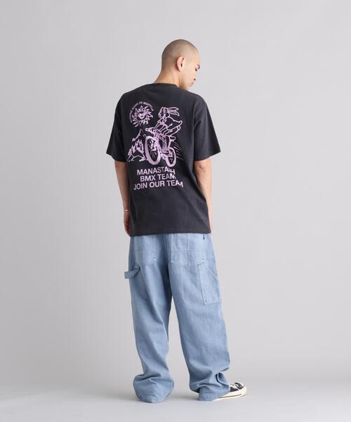 MANASTASH(マナスタッシュ)の「MANASTASH/マナスタッシュ HEMP TEE BMX(Tシャツ/カットソー・メンズ・ブラック/ライム/ホワイト・L/M/S/XL)」の10枚目の写真