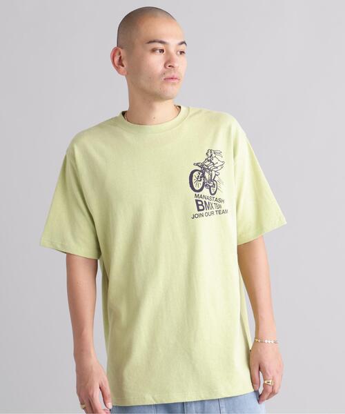 MANASTASH(マナスタッシュ)の「MANASTASH/マナスタッシュ HEMP TEE BMX(Tシャツ/カットソー・メンズ・ブラック/ライム/ホワイト・L/M/S/XL)」の18枚目の写真