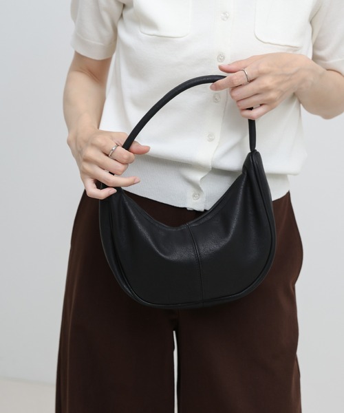 select MOCA(セレクトモカ)の「ハーフムーンカーブミニハンドバッグ(ハンドバッグ・レディース・ブラック/ブラウン/ライトグレー・FREE)」の18枚目の写真