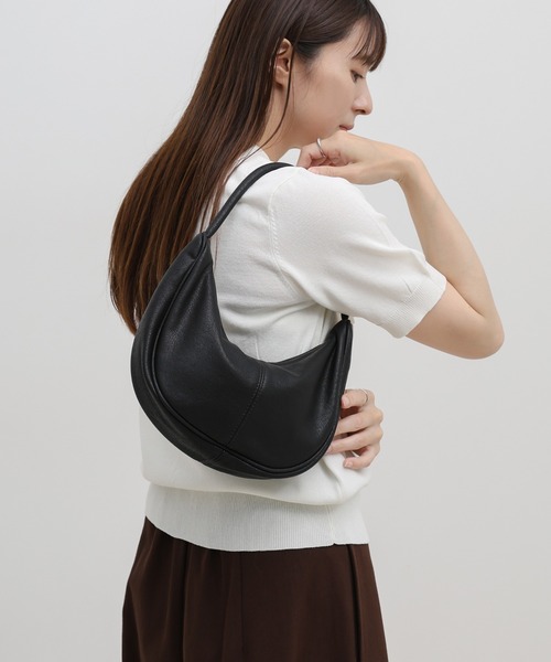 select MOCA(セレクトモカ)の「ハーフムーンカーブミニハンドバッグ(ハンドバッグ・レディース・ブラック/ブラウン/ライトグレー・FREE)」の19枚目の写真