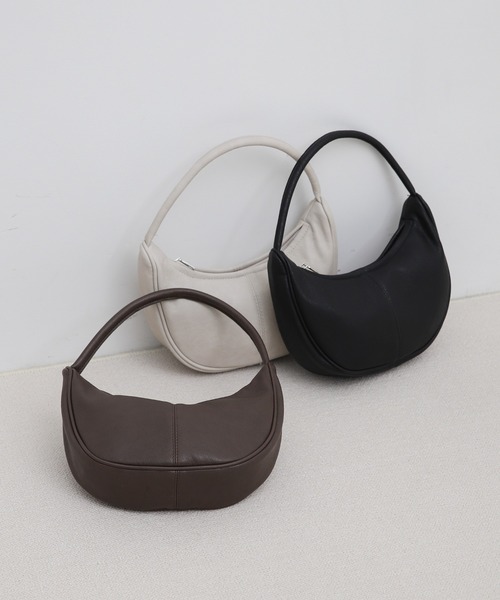 select MOCA(セレクトモカ)の「ハーフムーンカーブミニハンドバッグ(ハンドバッグ・レディース・ブラック/ブラウン/ライトグレー・FREE)」の7枚目の写真