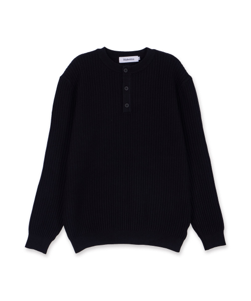 Dairy viscose coursed henley knit — черный