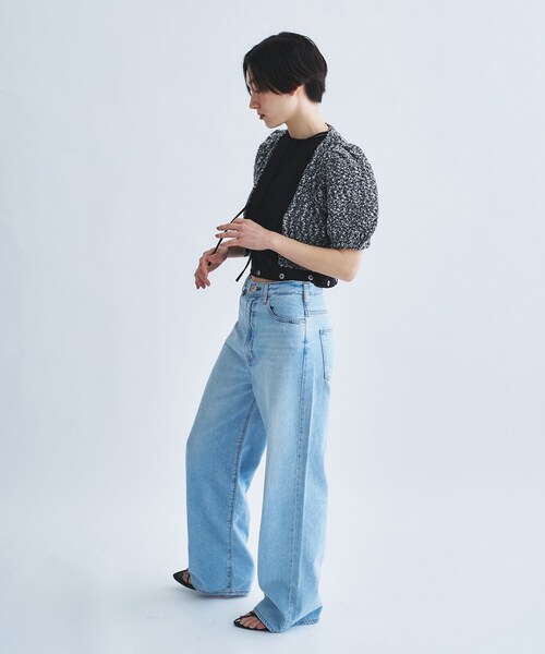 CODE A(コードエー)の「NEEDBY heritage|LUNA(デニムパンツ・レディース・サックスブルー/ホワイト・23/24/25/26/22)」の6枚目の写真