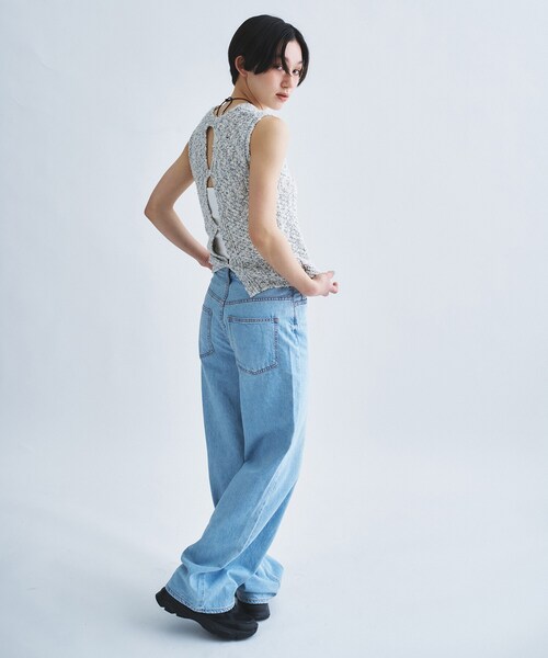 CODE A(コードエー)の「NEEDBY heritage|LUNA(デニムパンツ・レディース・サックスブルー/ホワイト・23/24/25/26/22)」の12枚目の写真