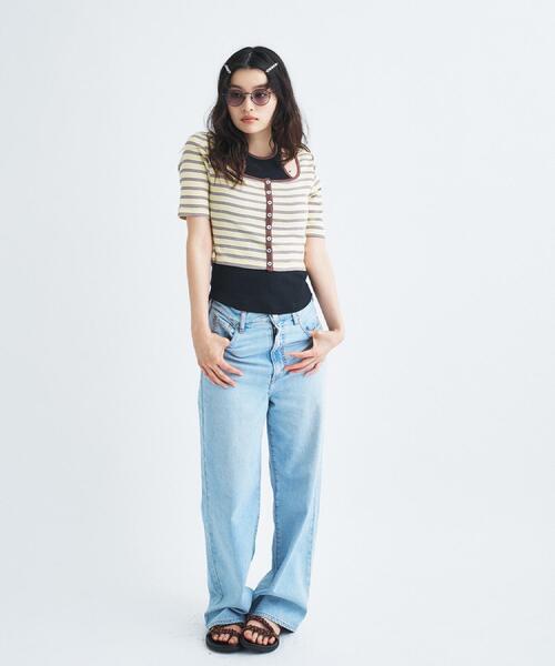 CODE A(コードエー)の「NEEDBY heritage|LUNA(デニムパンツ・レディース・サックスブルー/ホワイト・23/24/25/26/22)」の15枚目の写真