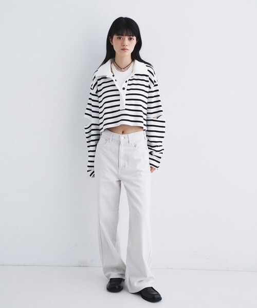 CODE A(コードエー)の「NEEDBY heritage|LUNA(デニムパンツ・レディース・サックスブルー/ホワイト・23/24/25/26/22)」の21枚目の写真